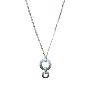 Lia Sophia Breathe Hammered Circles Antique Silver Tone Necklace Yoga Healing